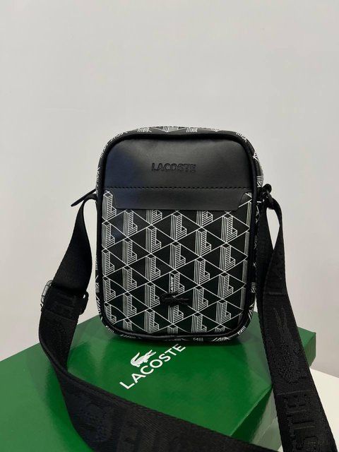 Сумка мужская Lacoste черная Барсетка через плечо Лакоста Cap-0007 1 фото