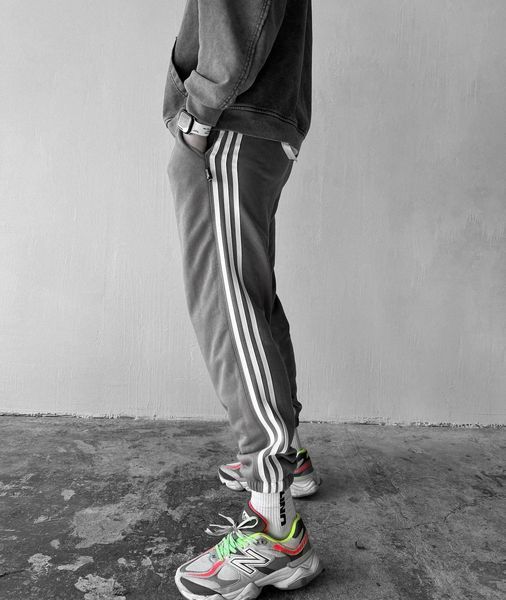 Чоловічі спортивні штани з лампасами сірі Smm-pant3 фото