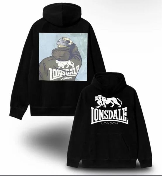 Чоловіче зимове худі Lonsdale чорне Ro-HLNS003 фото