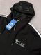 Мужская ветровка Adidas&C.P.Company с капюшоном черная Куртка Адидас&С.П.Компани весенняя Хар-475 фото 3