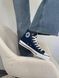 Жіночі кеди Converse All Star високі сині текстиль Кросівки Конверси Arm-CN-007 фото 6