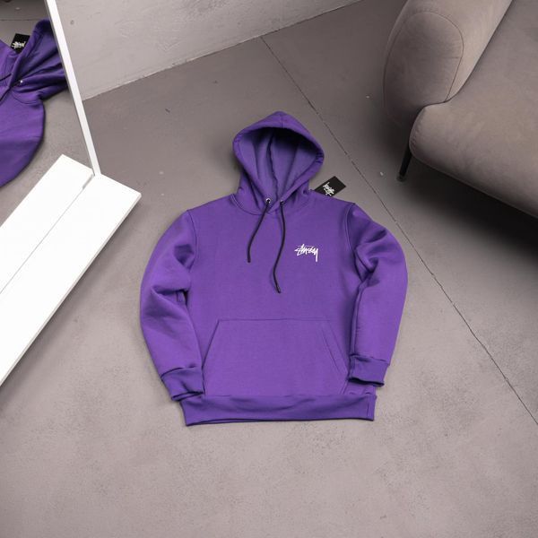 Чоловіче зимове худі Stussy з капюшоном фіолетове Толстовка Стусі Ads-494 фото