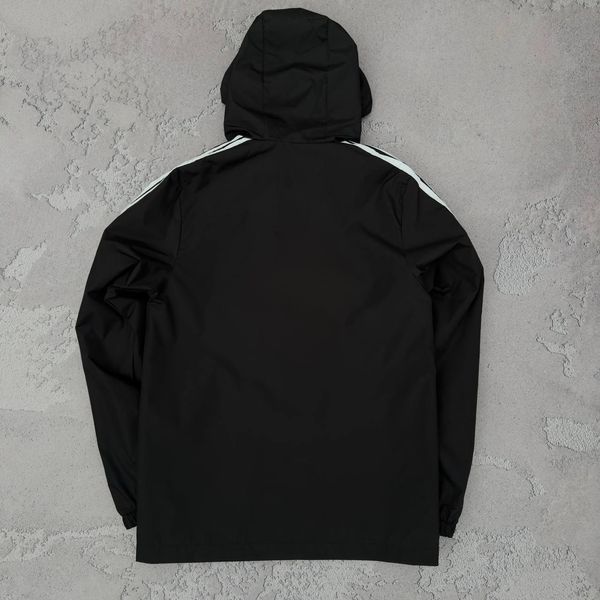 Мужская ветровка Adidas&C.P.Company с капюшоном черная Куртка Адидас&С.П.Компани весенняя Хар-475 фото