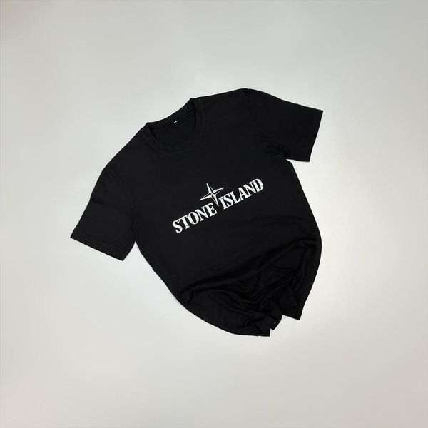 Чоловіча футболка Stone Island чорна бавовняна Теніска Стон Айленд Will-SS0027 фото