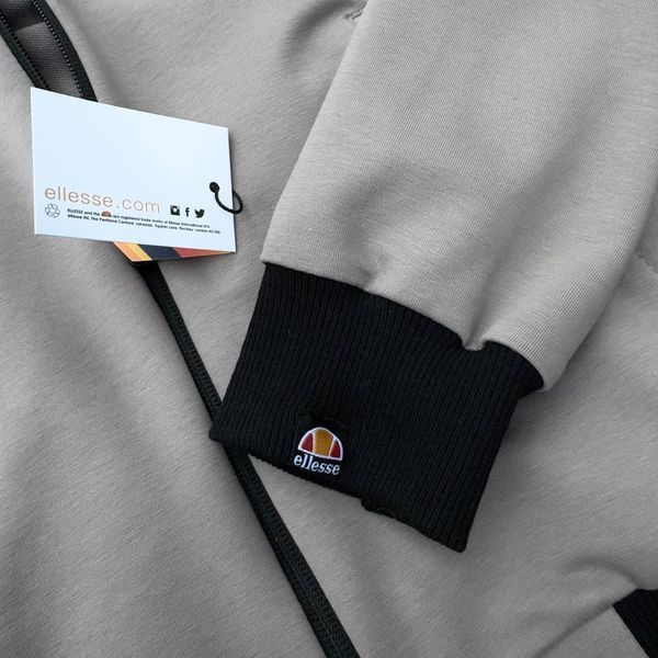 Чоловічий спортивний костюм Ellesse Олімпійка + Штани + Шкарпетки в подарунок чорний з сірим Хар-455 фото