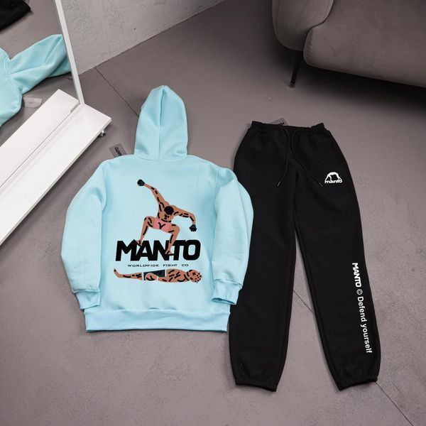 Мужской зимний спортивный костюм Manto Stomp бежевый Комплект Манто Худи Штаны плащевка Ads-526 фото