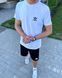 Чоловічий літній костюм Adidas Футболка Шорти білий з чорним Комплект Адідас Хар-866 (коп6) фото 1