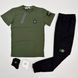 Мужской летний костюм Stone Island Футболка Штаны белый с патчем Стон Айленд Хар-212 фото 2