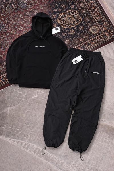 Чоловічий спортивний костюм Carhartt чорний весняний Комплект Кархарт Худі Штани Ads-636 фото