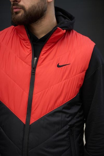 Мужская жилетка Nike без капюшона черная с оранжевым Безрукавка Найк весенняя осенняя Intr-1620128938 фото
