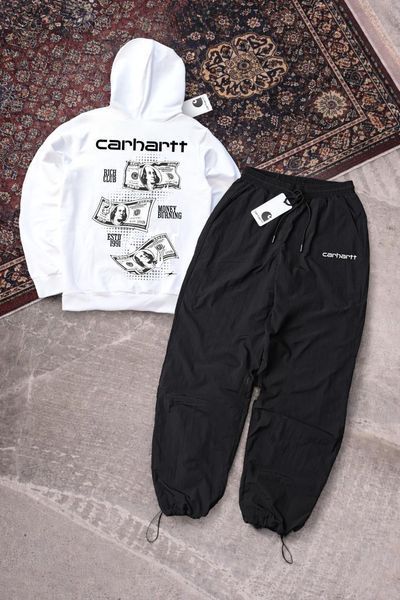 Чоловічий спортивний костюм Carhartt чорний весняний Комплект Кархарт Худі Штани Ads-636 фото