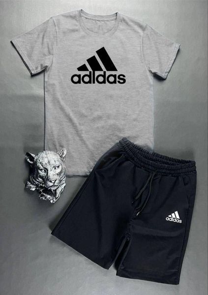 Чоловічий літній костюм Adidas Футболка Шорти чорний комплект Адідас Intr-9445815181 фото