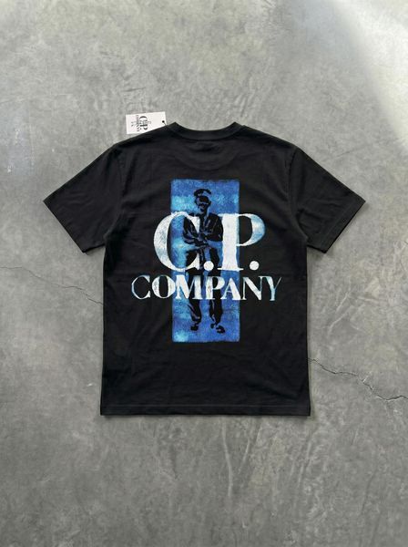 Мужская футболка C.P. Company Logo белая Ads-689 фото