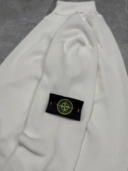 Мужской зимний гольф Stone Island с патчем под горло белый Свитер Стон Айленд Моло-900-403 фото