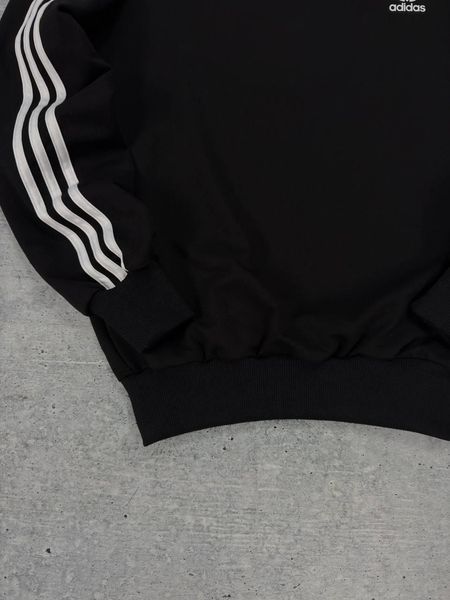 Чоловічий світшот Adidas з лампасами чорний Кофта Адідас без капюшона Pav-56 1 фото