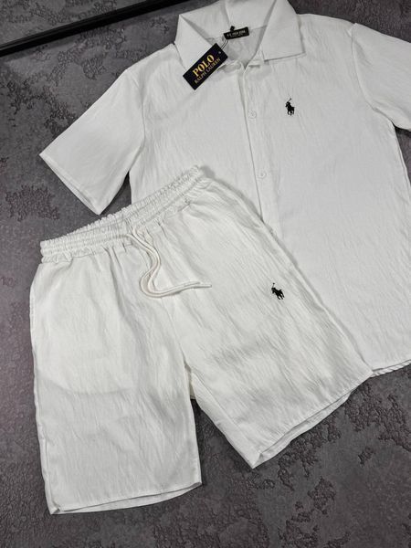 Мужской летний льняной костюм Polo Ralph Lauren серый Will-RL0009 фото