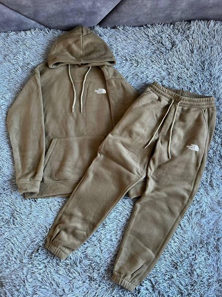 Мужской зимний спортивный костюм The North Face флисовый бежевый Комплект Зе Норт Фейс плюшевый Arm-DD_02 фото