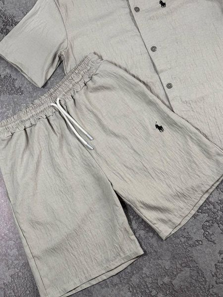 Мужской летний льняной костюм Polo Ralph Lauren серый Will-RL0009 фото