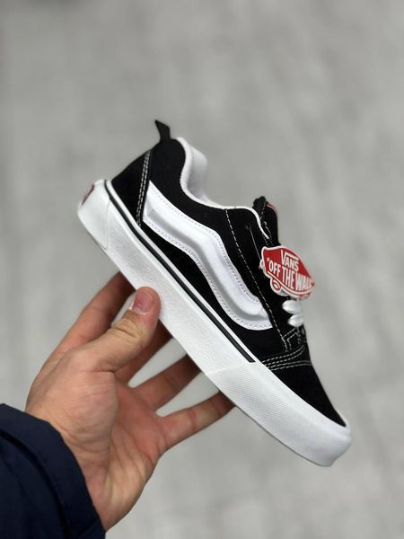Женские кеды Vans Knu Skool черно-белые замшевые Кроссовки Ванс Кну Скул Arm-KNU1 (коп1) фото