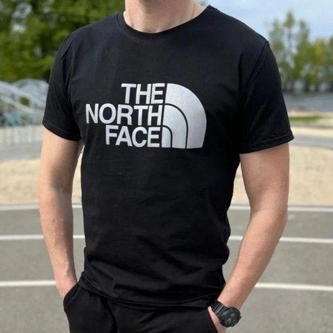 Мужская футболка The North Face черная Зе норт фейс Hot-124 фото