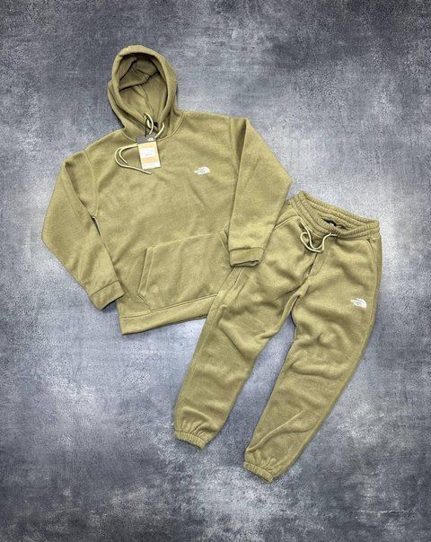 Мужской зимний спортивный костюм The North Face флисовый бежевый Комплект Зе Норт Фейс плюшевый Arm-DD_02 фото