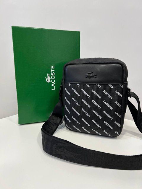Сумка мужская Lacoste черная Барсетка через плечо Лакоста Cap-0056 1 фото