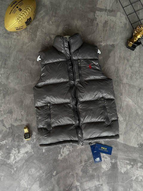 Мужская жилетка Polo Ralph Lauren без капюшона серая Безрукавка Поло весенняя осенняя Моло-Polo/2 фото
