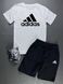 Чоловічий літній костюм Adidas Футболка Шорти чорний комплект Адідас Intr-9445815181 фото 3