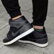 Мужские зимние кроссовки Nike Air Jordan 1 черные с серым Найк Джордан кожаные Arm-A831 фото 3