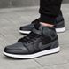 Мужские зимние кроссовки Nike Air Jordan 1 черные с серым Найк Джордан кожаные Arm-A831 фото 4