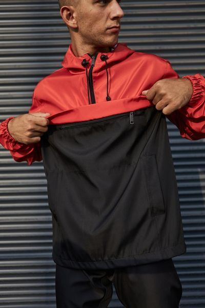Мужской Анорак Nike черный с оранжевым Ветровка Найк демисезонная Intr-1590476403 фото