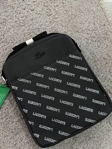 Сумка мужская Lacoste черная Барсетка через плечо Лакоста Cap-0056 фото