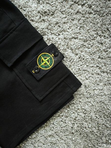 Чоловічі шорти Stone Island чорні Бриджі Стон Айленд Мой-129/хар-888 (коп2) фото