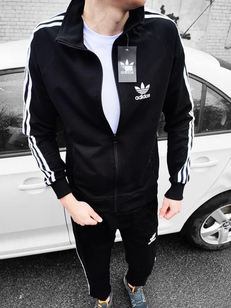 Мужской спортивный костюм Adidas черный Комплект Адидас Олимпийка Штаны Мой-51 1 фото
