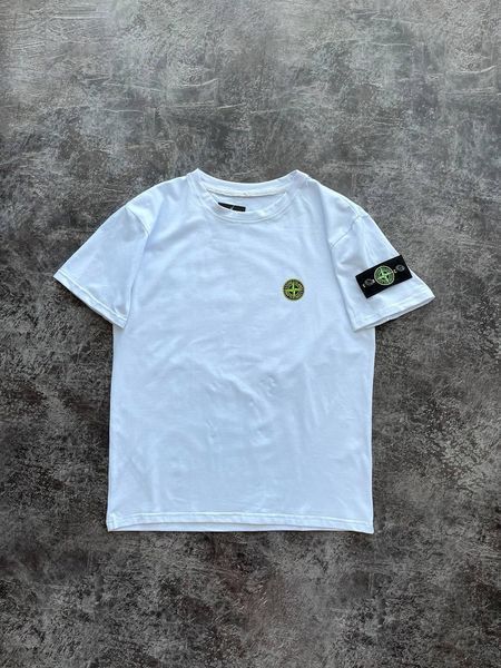 Мужская футболка Stone Island белая Pav-113 (коп1) фото