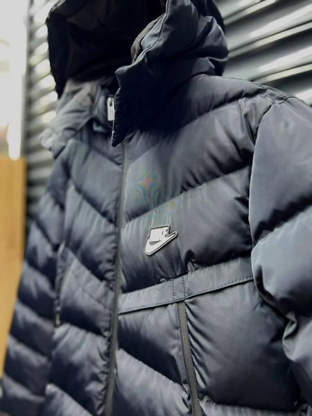 Мужская зимняя парка Nike синяя Куртка Найк удлиненная Моло-RE-31 фото