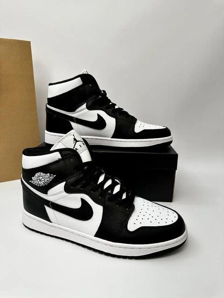 Мужские кроссовки Nike Air Jordan 1 черные Найк Джордан кожаные Arm-A033 фото