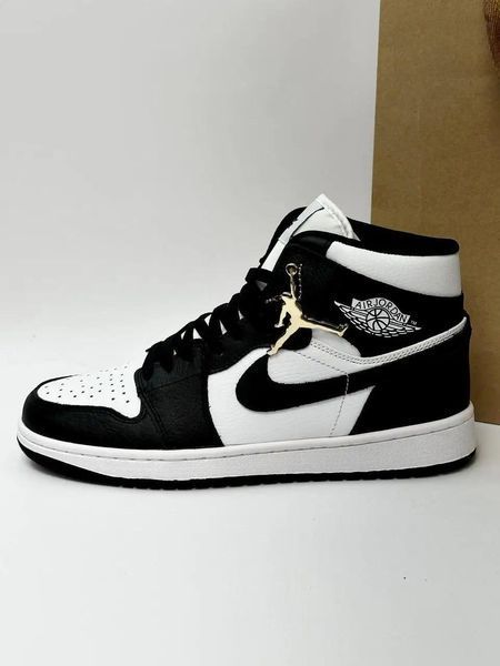 Мужские кроссовки Nike Air Jordan 1 черные Найк Джордан кожаные Arm-A033 фото