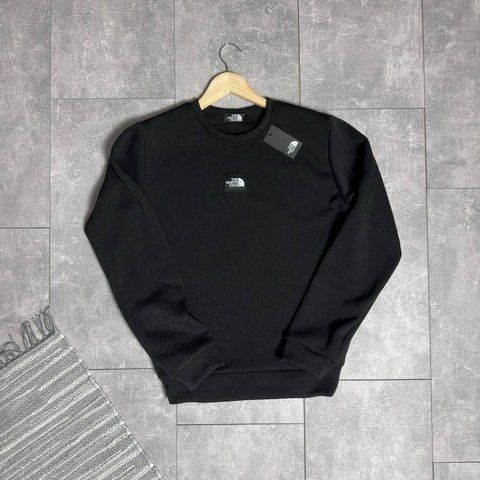 Чоловічий зимовий світшот The North Face чорний Кофта без капюшона ТНФ без капюшона Hot-37 фото