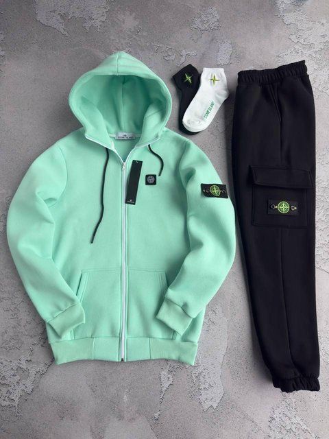 Чоловічий зимовий спортивний костюм Stone Island бірюзовий Хар-268 фото
