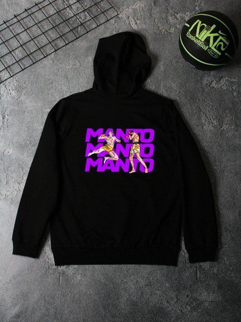 Мужское худи Manto черное Кофта с капюшоном Манто демисезонная Ads-309 фото