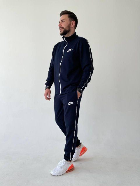 Мужской спортивный костюм Nike на молнии синий Комплект Найк Толстовка Штаны univer-3 фото