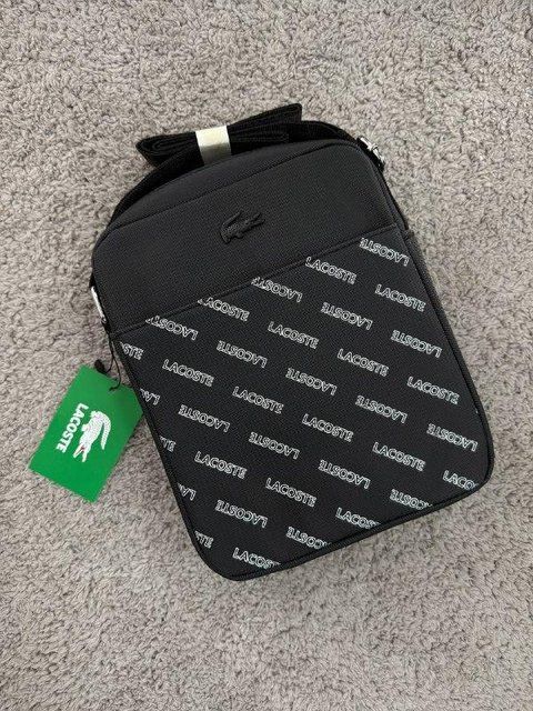 Сумка мужская Lacoste черная Барсетка через плечо Лакоста Cap-0056 фото