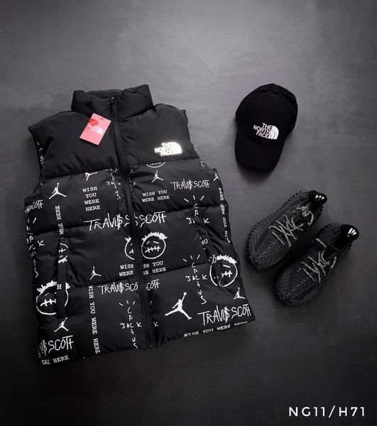 Мужская жилетка The North Face 700 черная Безрукавка ТНФ Бандана Smm-NG9 фото