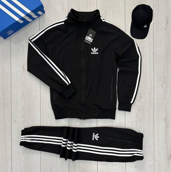 Мужской спортивный костюм Adidas черный Комплект Адидас Олимпийка Штаны Мой-51 1 фото