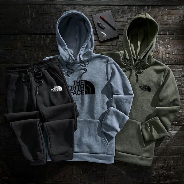 Мужской зимний спортивный костюм The North Face 3в1 черно-оранжевый Набор ТНФ Ads-6 фото