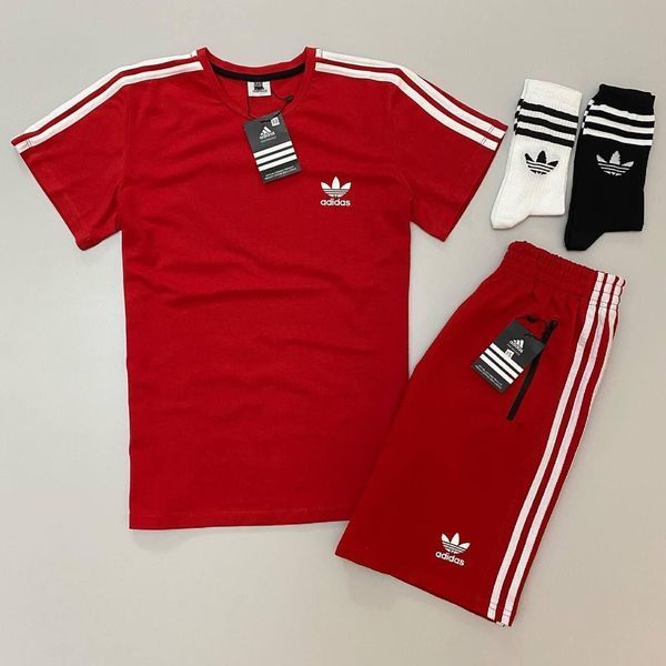 Чоловічий літній костюм Adidas футболка шорти Адідас білий Хар-866 фото