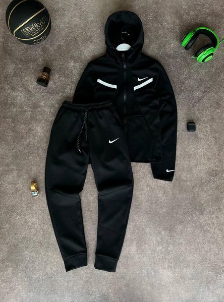 Чоловічий спортивний костюм Nike синій з капюшоном на блискавці Моло-S-T69 фото