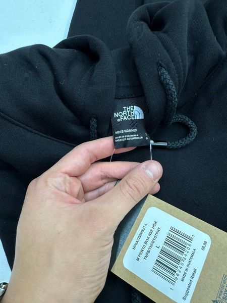 Чоловіча зимова кофта The North Face чорна Худі ТНФ із принтом Glad-1 фото