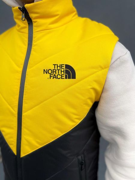 Мужской спортивный костюм The North Face из плащевки желтый Комплект ТНФ Жилетка Штаны Барсетка Intr-1620136944 фото